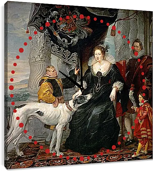 Часы картина - Portrait of Lady Arundel with Her Train. Питер Пауль Рубенс