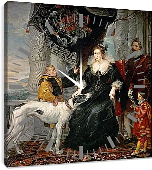 Часы картина - Portrait of Lady Arundel with Her Train. Питер Пауль Рубенс