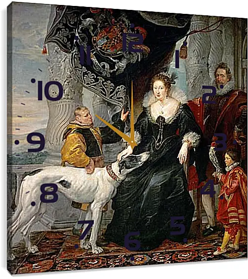 Часы картина - Portrait of Lady Arundel with Her Train. Питер Пауль Рубенс