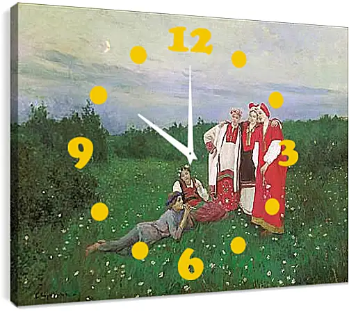 Часы картина - Северная идиллия. Коровин Константин