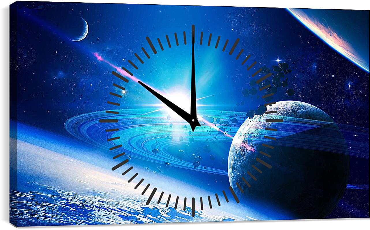 Часы картина - Спутники планеты