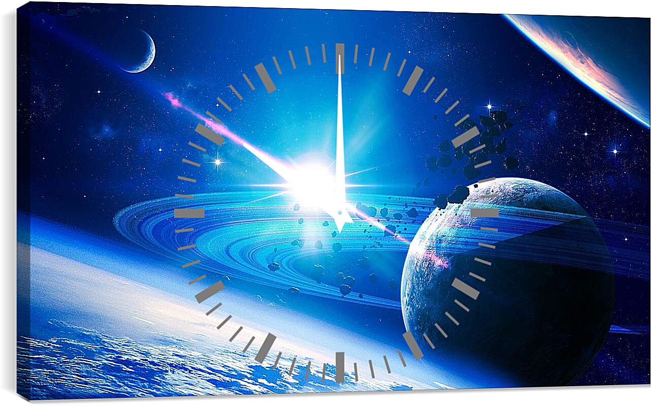 Часы картина - Спутники планеты
