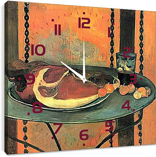 Часы картина - Le jambon. Окорок. Поль Гоген