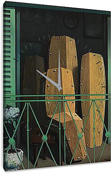 Часы картина - Перспектива II, балкон Мане. Рене Магритт