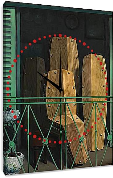 Часы картина - Перспектива II, балкон Мане. Рене Магритт