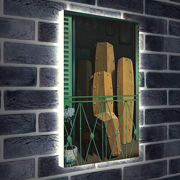 Лайтбокс световая панель - Перспектива II, балкон Мане. Рене Магритт