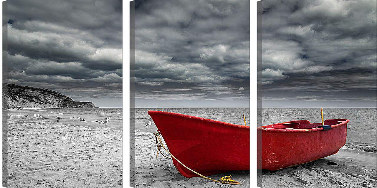 Модульная картина - Лодка на берегу