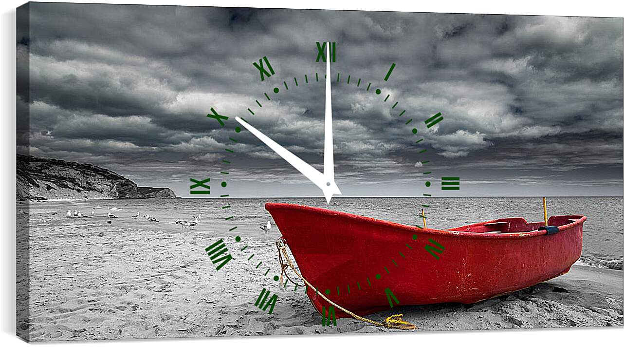 Часы картина - Лодка на берегу