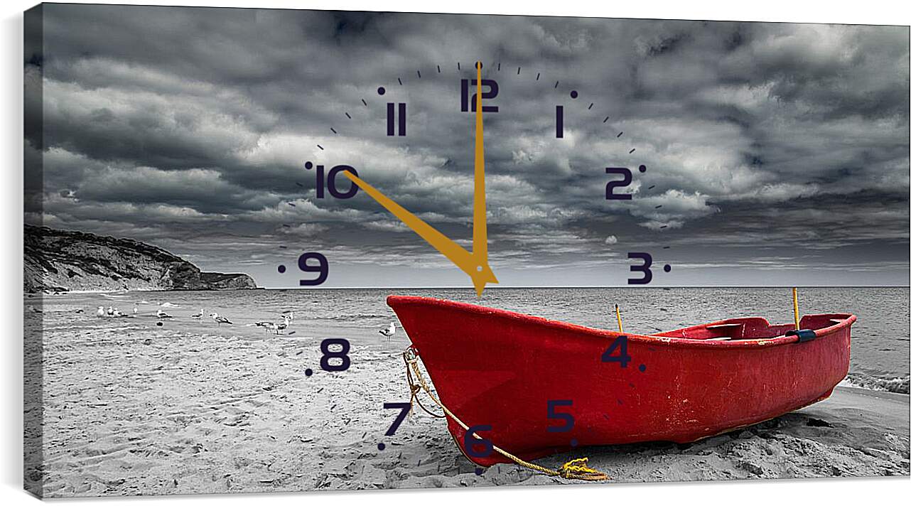 Часы картина - Лодка на берегу