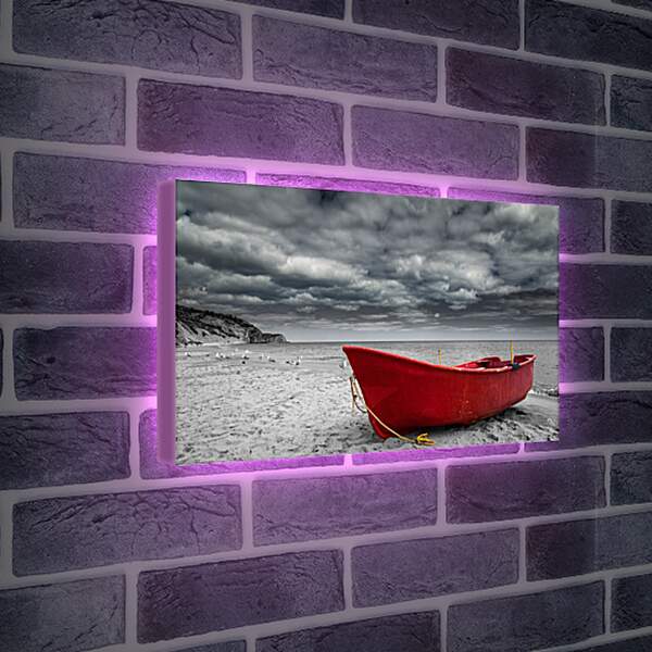 Лайтбокс световая панель - Лодка на берегу