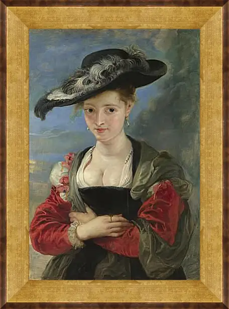 Картина в раме - Portrait of Susanna Lunden (Le Chapeau de Paille). Питер Пауль Рубенс