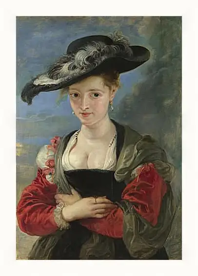 Картина в раме - Portrait of Susanna Lunden (Le Chapeau de Paille). Питер Пауль Рубенс