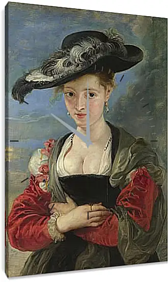 Часы картина - Portrait of Susanna Lunden (Le Chapeau de Paille). Питер Пауль Рубенс