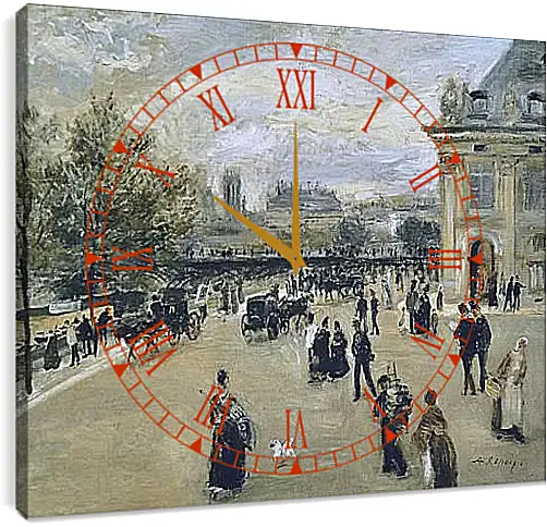 Часы картина - The Institute, the Quay of Malaquais. Пьер Огюст Ренуар
