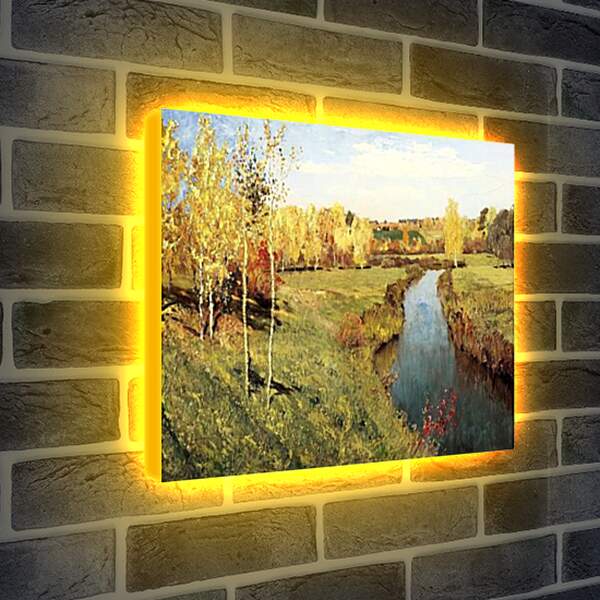 Лайтбокс световая панель - Золотая Осень. Левитан Исаак