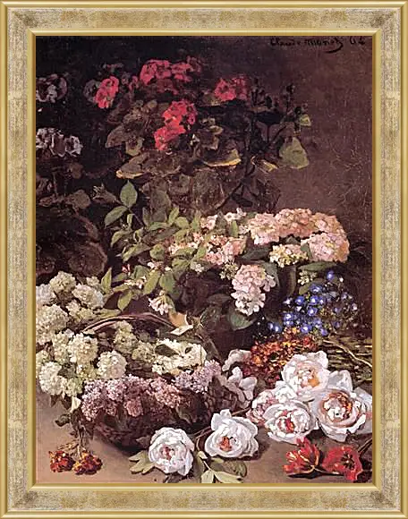 Картина в раме - Still-Life with Spring Flowers. Клод Моне