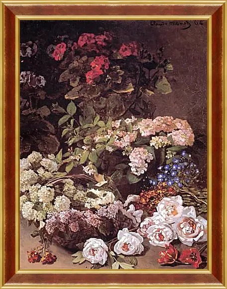 Картина в раме - Still-Life with Spring Flowers. Клод Моне