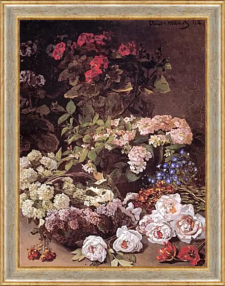 Картина в раме - Still-Life with Spring Flowers. Клод Моне