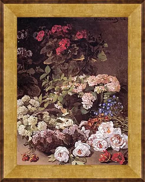 Картина в раме - Still-Life with Spring Flowers. Клод Моне