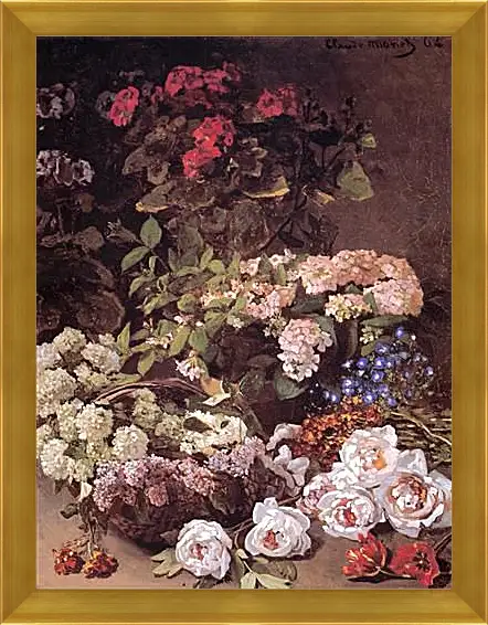 Картина в раме - Still-Life with Spring Flowers. Клод Моне