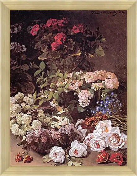 Картина в раме - Still-Life with Spring Flowers. Клод Моне