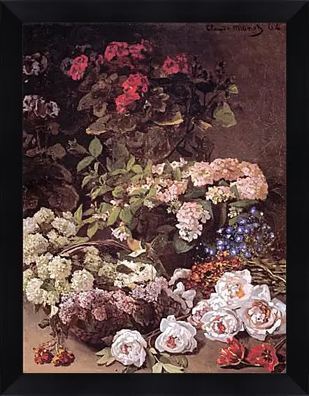 Картина в раме - Still-Life with Spring Flowers. Клод Моне