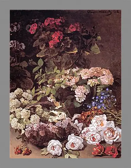 Картина в раме - Still-Life with Spring Flowers. Клод Моне