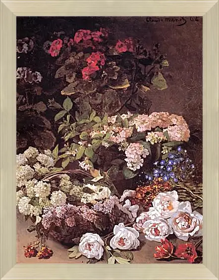 Картина в раме - Still-Life with Spring Flowers. Клод Моне