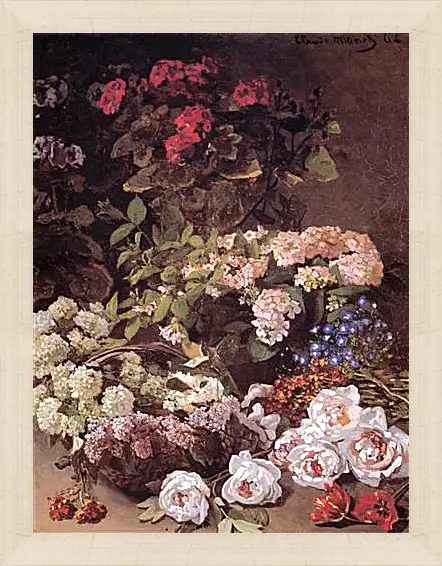 Картина в раме - Still-Life with Spring Flowers. Клод Моне