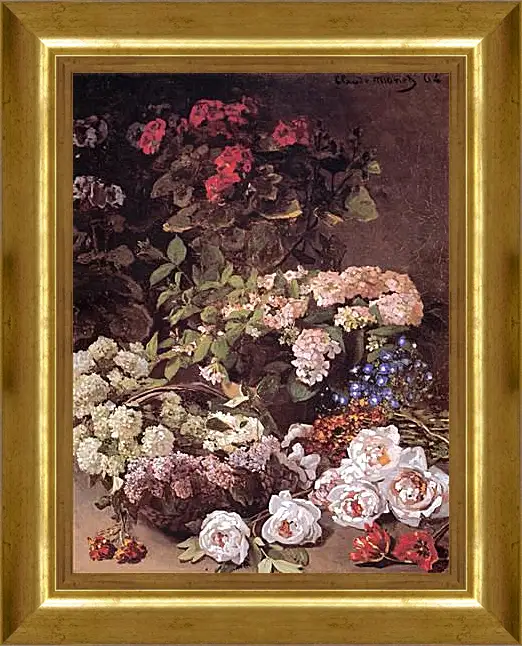 Картина в раме - Still-Life with Spring Flowers. Клод Моне