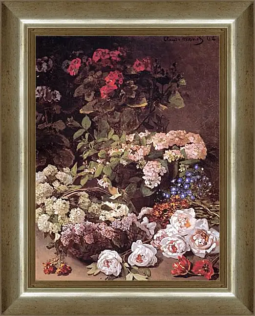 Картина в раме - Still-Life with Spring Flowers. Клод Моне