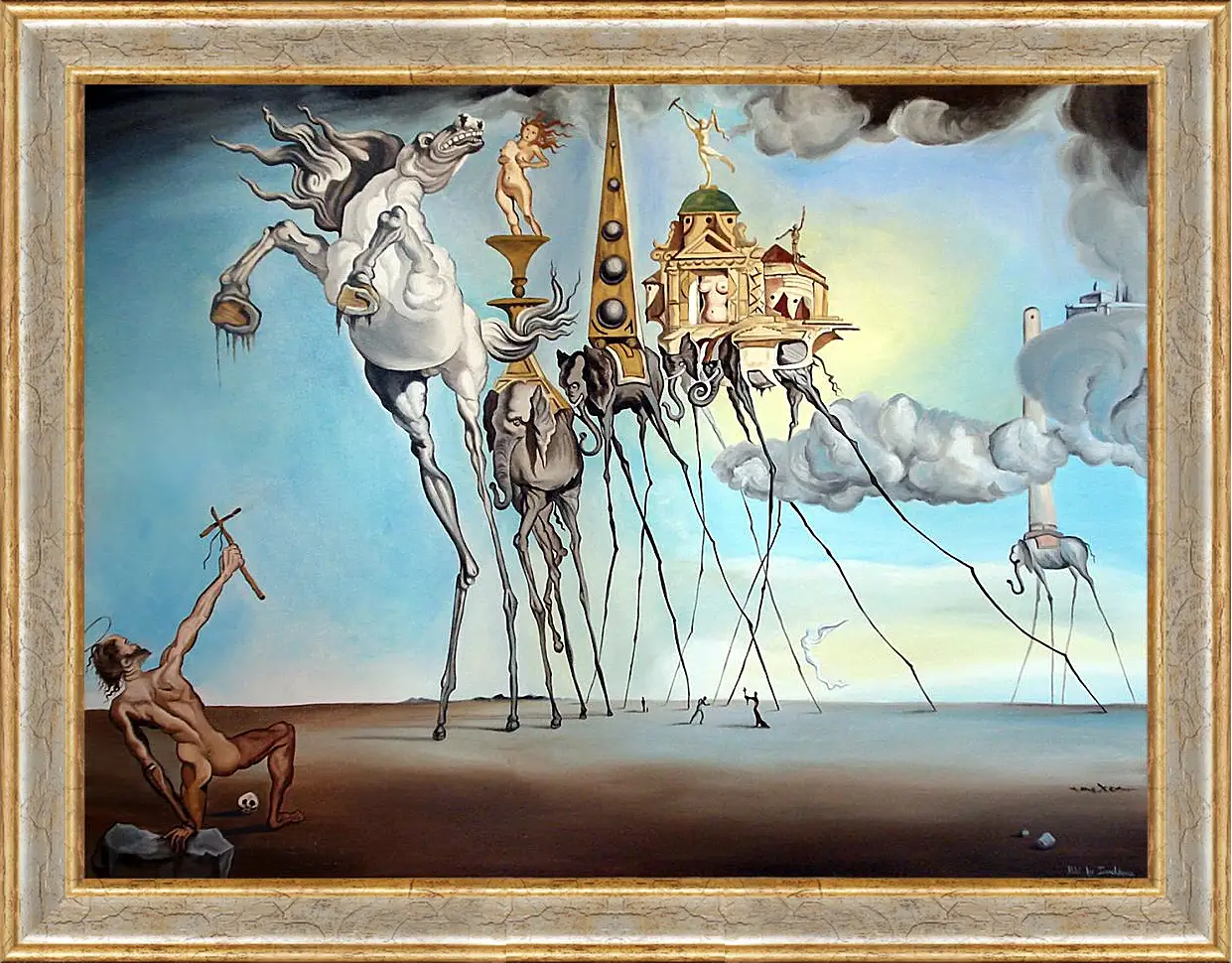 Картина в раме - The Tenptations of Saint Antony. (Искушение Святого Антония) Сальвадор Дали