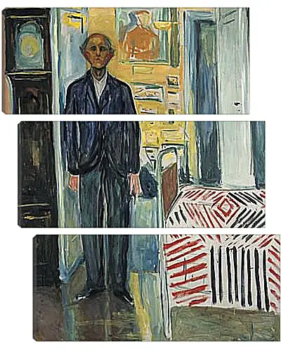 Модульная картина - Self-Portrait Between the Clock and the Bed. Эдвард Мунк