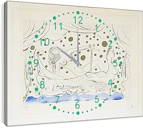 Часы картина - Обнаженная в Ванной. Сальвадор Дали