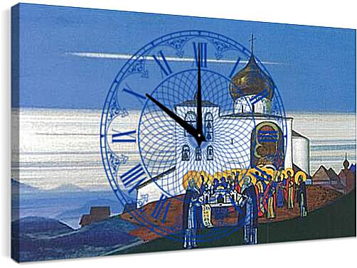 Часы картина - Звенигород. Рерих Николай