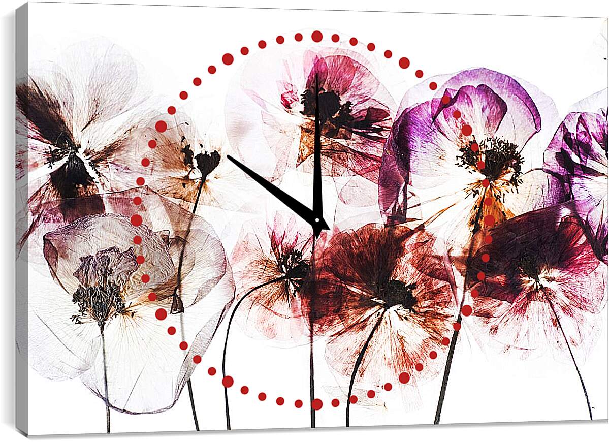 Часы картина - Цветы