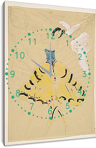 Часы картина - Zemphira, costume design for Aleko (2). (Земфира, дизайн костюмов для Алеко 2) Марк Шагал