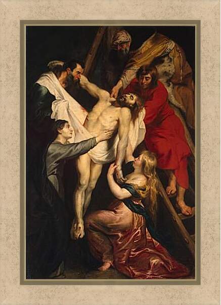 Картина в раме - Descent from the Cross. Питер Пауль Рубенс