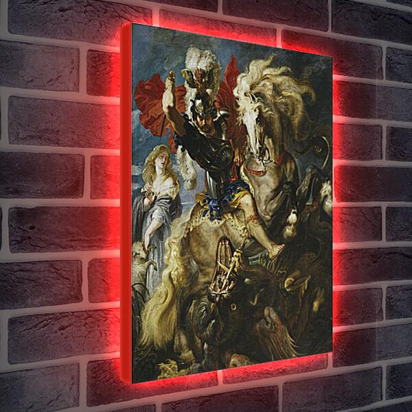 Лайтбокс световая панель - Битва Святого Георгия с драконом. Питер Пауль Рубенс