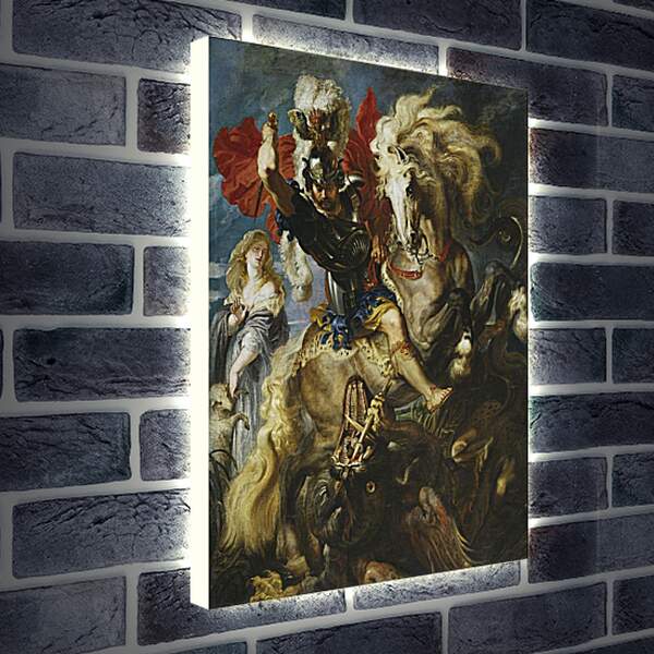 Лайтбокс световая панель - Битва Святого Георгия с драконом. Питер Пауль Рубенс