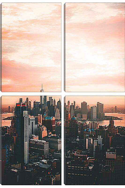 Модульная картина - Манхэттен на рассвете