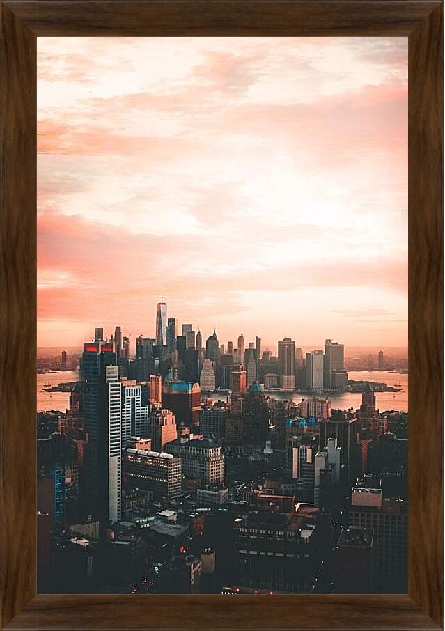 Картина в раме - Манхэттен на рассвете