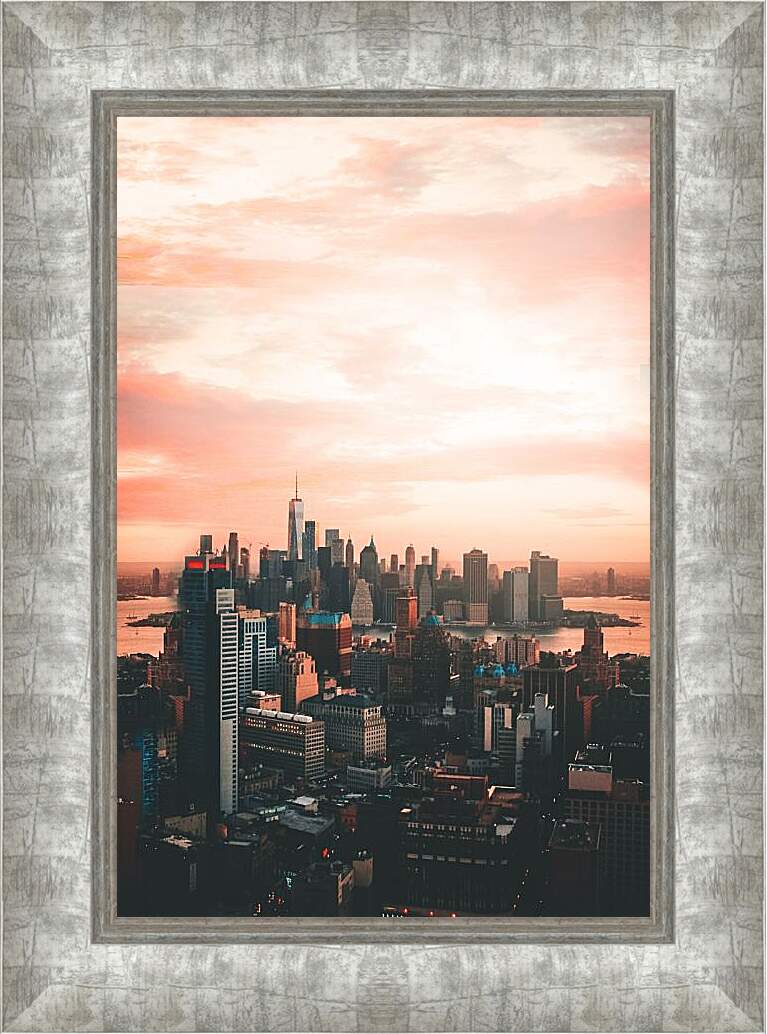 Картина в раме - Манхэттен на рассвете