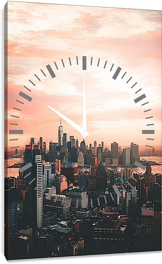 Часы картина - Манхэттен на рассвете