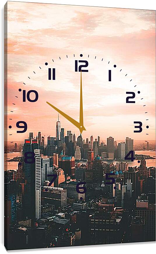Часы картина - Манхэттен на рассвете