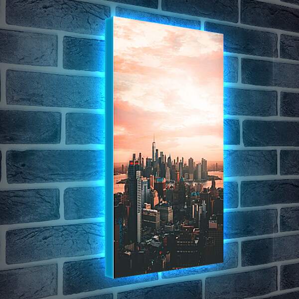 Лайтбокс световая панель - Манхэттен на рассвете