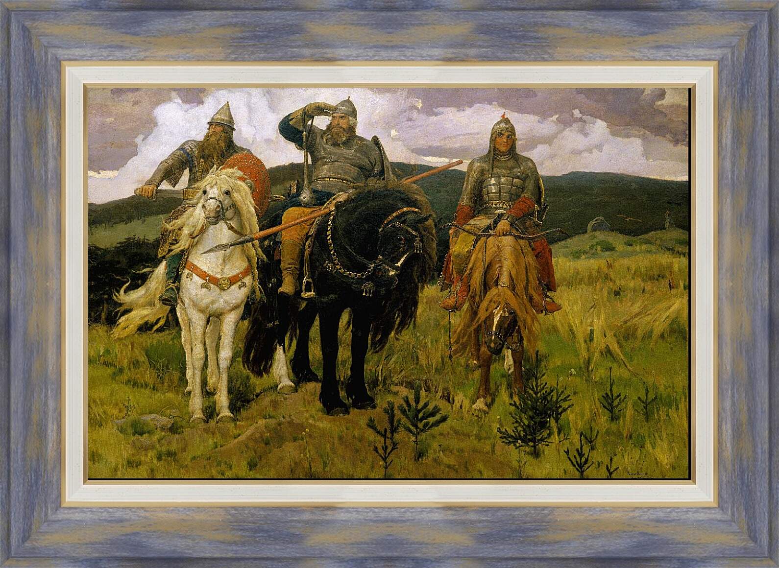 Картина в раме - Три богатыря. Виктор Васнецов