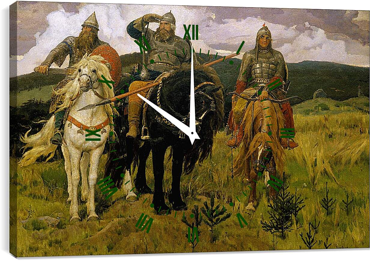 Часы картина - Три богатыря. Виктор Васнецов