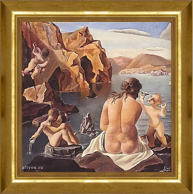 Картина в раме - Venus with Cupids. Сальвадор Дали