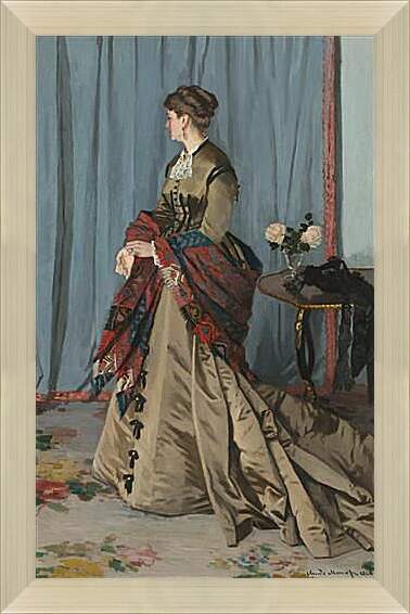 Картина в раме - портрет мадам жадибер. Клод Моне